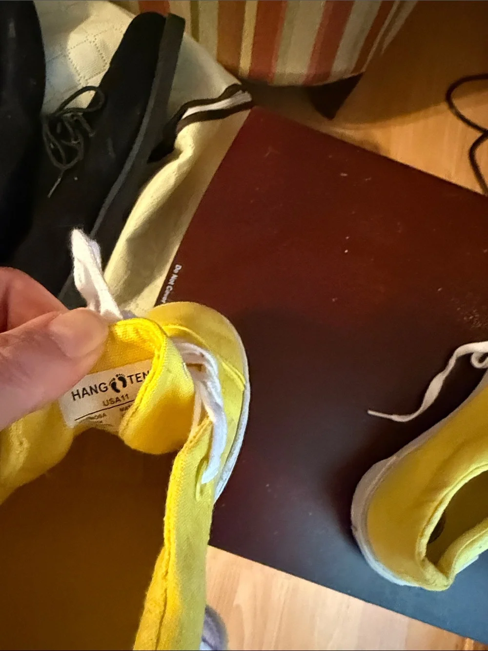 Hang Ten Yellow Canvas Athletic Shoes with White Laces